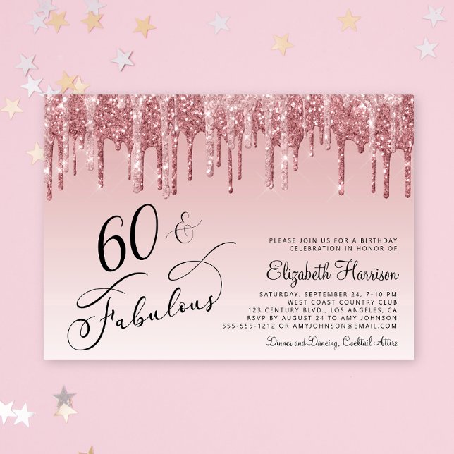 Convite Festa de aniversário Elegante, cor-de-rosa Dourada (Celebrate her 50 years of sparkle with an elegant pink glitter birthday party invitation  🎉 🎂 🥂)