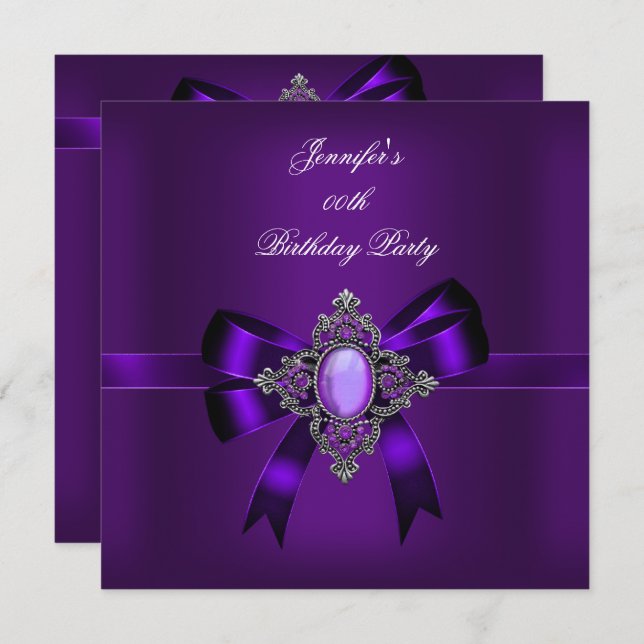 Convite Festa de aniversário Elegante de Arco de Joias Rox (Frente/Verso)