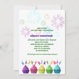 Convite festa de aniversário elegante de doces