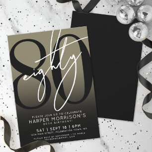 Convite Festa de aniversário Elegante de Oitava Dourada