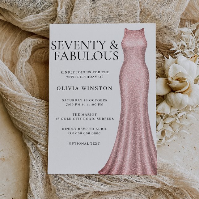 Convite Festa de aniversário Elegante Dourada de Vestidos  (Criador carregado)