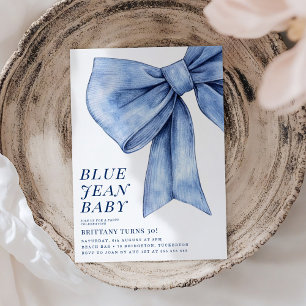 Convite Festa de Aniversário em Denim com Arco Moderno