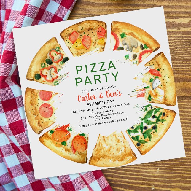 Convite Festa de Aniversário em Pizzaria Moderna (Criador carregado)