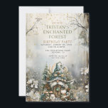 Convite Festa de aniversário Encantada do Forest Kid<br><div class="desc">Uma magia floresta encantada temia o convite de aniversário para uma garotinha ou festa de aniversário,  apresentando um cenário de floresta encantado no bosque com um rato mágico de floresta,  flores e árvores. Disponível no impressão,  como um download digital para enviar em seu telefone ou em ambos.</div>