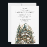 Convite Festa de aniversário Encantada do Forest Kid<br><div class="desc">Uma magia floresta encantada temia o convite de aniversário para uma menina ou festa de aniversário de menino,  apresentando um cenário de floresta encantado na floresta com um gnomo mágico e animais de floresta. Disponível no impressão,  como um download digital para enviar em seu telefone ou em ambos.</div>