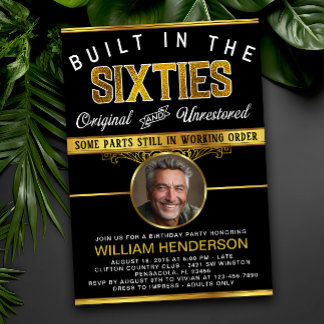 Convite Festa de aniversário Engraçada de Mens Construída