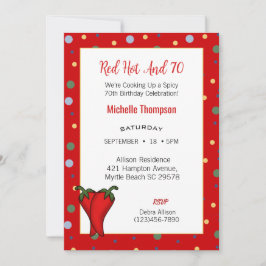 Convite Festa de aniversário Engraçada de Pepper Vermelho 