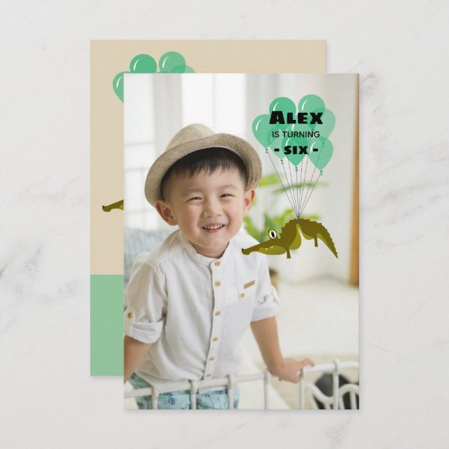 Convite Festa de Aniversário Engraçado, com fotografia (Frente/Verso)