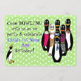 Convite Festa de aniversário Engraçado Penguin Personaliza