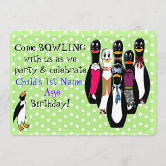 Convite Festa de aniversário Engraçado Penguin Personaliza