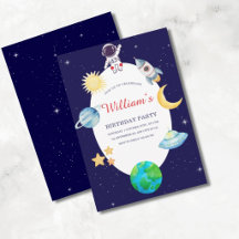 Festa de Aniversário Espacial com Aquarela