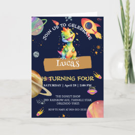 Convite Festa de aniversário espacial da Galáxia do Arco-Í