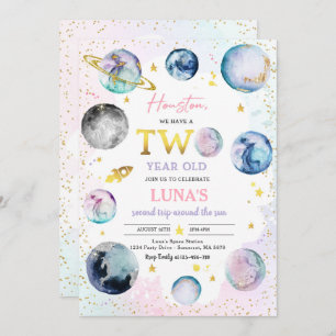Convite Festa de aniversário Espacial Segunda Viagem Em To