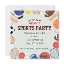 Festa de aniversário Esportiva Mínima Quadrada