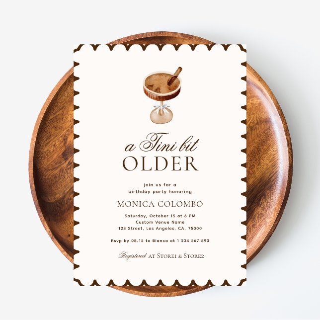 Convite Festa de aniversário Espresso Martini Um Tini Bit  (Criador carregado)