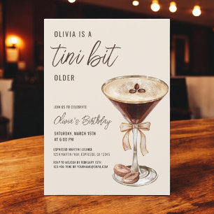 Convite Festa de aniversário Espresso Martini Um Tini Bit