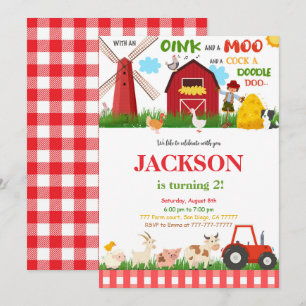 Convite Festa de aniversário Fazenda verde