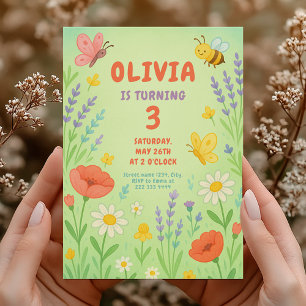 Convite Festa de aniversário feliz da Groovy para a menina