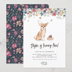 Convite Festa de aniversário Floral de Chihuahua