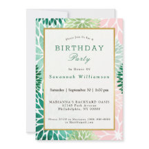 Festa de aniversário Floral Elegante Verde Dahlia