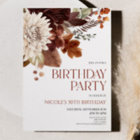 Festa de Aniversário Floral em Marrom Escuro Borgo