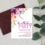 Convite Festa de aniversário Floral Violeta Roxa<br><div class="desc">Este é um Convite de aniversário de Flores Violeta Roxo-Roxo!</div>