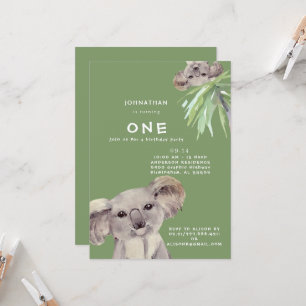 Convite Festa de Aniversário Fofa de Urso Koala Comigo