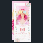Convite Festa de aniversário Fotográfica moderna do Rainbo<br><div class="desc">Os Convites de aniversário de fotos modernas do Rainbow Sweet 16 cor-de-rosa apresentam um convite de festas 16 único e fino. Perfeito em convidar família e amigos para sua celebração. Baixe e envie para seus convidados ou mande-os para enviar e-mails ou ambos. Um texto bonito, moderno e moderno, de cor...</div>