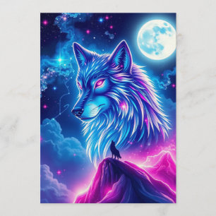 Convite Festa de Aniversário Galáxia das Estrelas do Lobo