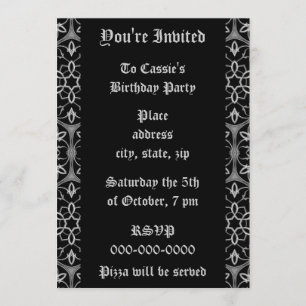 Convite Festa de aniversário geométrica geométrica gótica