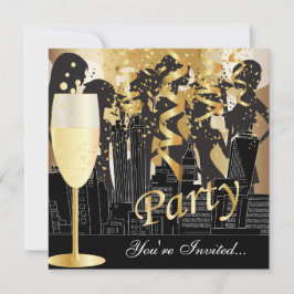 Convite Festa de Aniversário Girls Night Out | Dourado Met