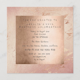 Convite Festa de aniversário Glam Cor-de-Rosa Pó Dourado B