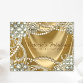 Convite Festa de aniversário Glam Pearl de Hollywood