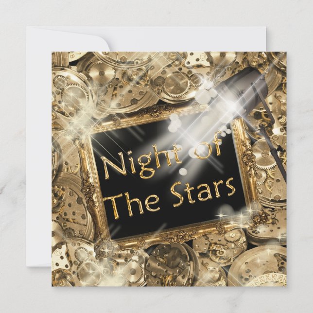 Convite festa de aniversário glamour de Hollywood (Frente)