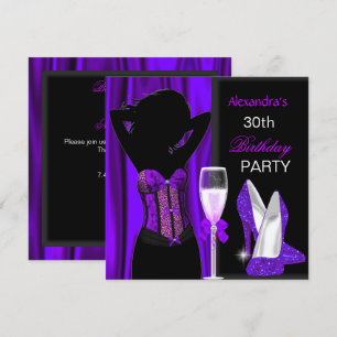 Convite Festa de Aniversário Glamurosa com Leve Tema de Le