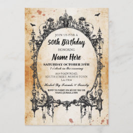 Convite Festa de aniversário Gótica Convide Halloween