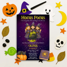 Convite Festa de Aniversário Hocus Pocus Halloween