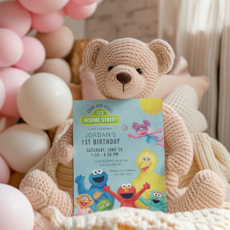 Convite Festa de Aniversário Ilustrada Colorida da Rua Sés