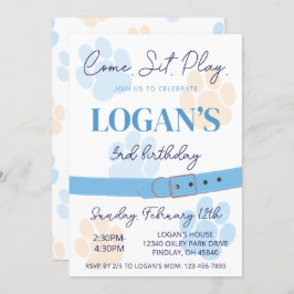 Convite Festa de aniversário Impressa de Cachorro Laranja