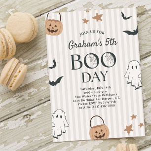 Convite Festa de Aniversário Infantil Boo Halloween Neutro