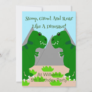 Convite Festa de Aniversário Infantil com Desenho de Dinos