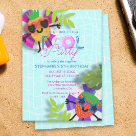 Convite Festa de Aniversário Infantil com Frutas Tropicais
