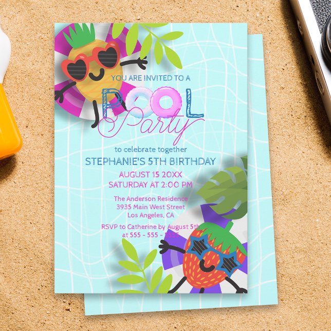 Convite Festa de Aniversário Infantil com Frutas Tropicais (Criador carregado)