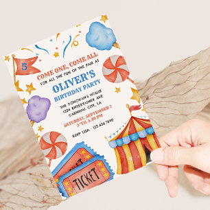 Convite Festa de Aniversário Infantil com Ingresso de Carn