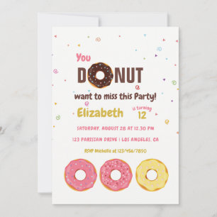 Convite Festa de Aniversário Infantil com Tema de Donut Co
