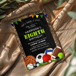 Convite Festa de Aniversário Infantil com Tema Esportivo R