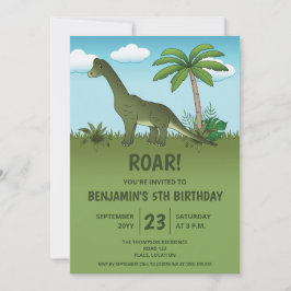 Convite Festa de Aniversário Infantil do Dinossauro Braqui