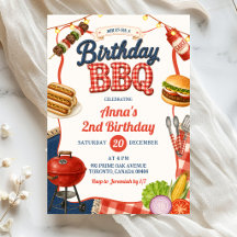 Festa de Aniversário Infantil Gingham Denim BBQ