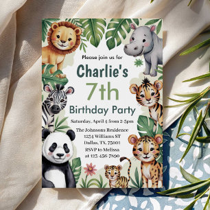 Convite Festa de Aniversário Infantil Jungle Animal