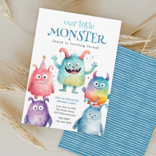 Convite Festa de Aniversário Infantil Little Monster